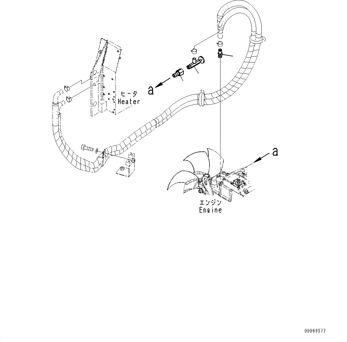Схема запчастей Komatsu PC35MR-3 - ДВИГАТЕЛЬ БЛОК, ЭЛЕМЕНТЫ ОБОГРЕВАТЕЛЯ (№9-978) ДВИГАТЕЛЬ БЛОК, С ОБОГРЕВ. КАБИНЫ, KOREA