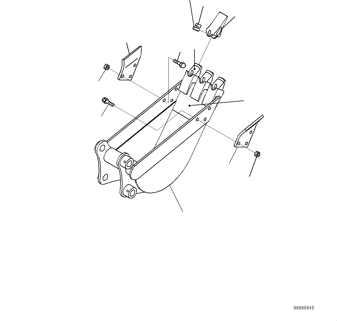 Схема запчастей Komatsu PC35MR-3 - ЭКСКАВАТ. КОВШ (№9-) ЭКСКАВАТ. КОВШ, .M, HEAP .M, MM ШИР.