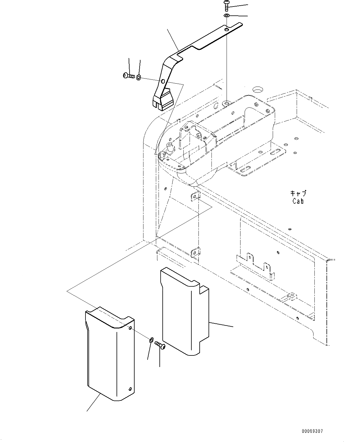 Схема запчастей Komatsu PC35MR-3 - КАБИНА, ПОКРЫТИЕ ПОЛА (№87-) КАБИНА, КРОМЕ ЯПОН., -ДОПОЛН. АКТУАТОР ТРУБЫ, KOMTRAX, GPRS, С ПРОПОРЦИОНАЛЬН. РЫЧАГ УПРАВЛ-Я, ПЕЧКА, АВТОМАТИЧ. DECELERATOR, M