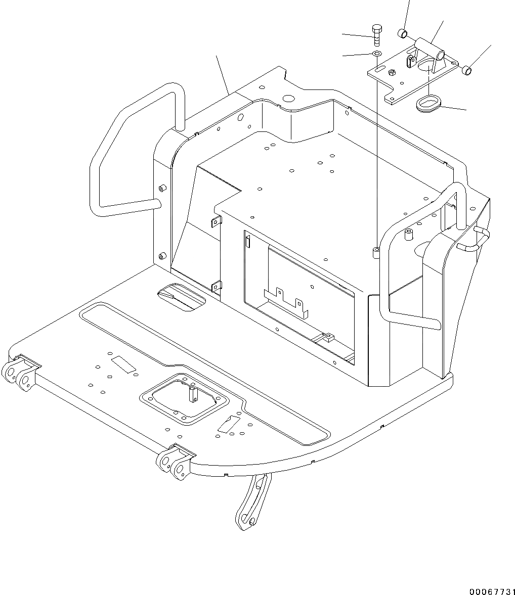 Схема запчастей Komatsu PC35MR-3 - ОСНОВН. КОНСТРУКЦИЯ, ПОЛ, ОСНОВ. (№8-) ОСНОВН. КОНСТРУКЦИЯ, КРОМЕ ЯПОН., -ДОПОЛН. АКТУАТОР ТРУБЫ, ВЫСОК. ЕМК., С МАСТЕР КЛЮЧ