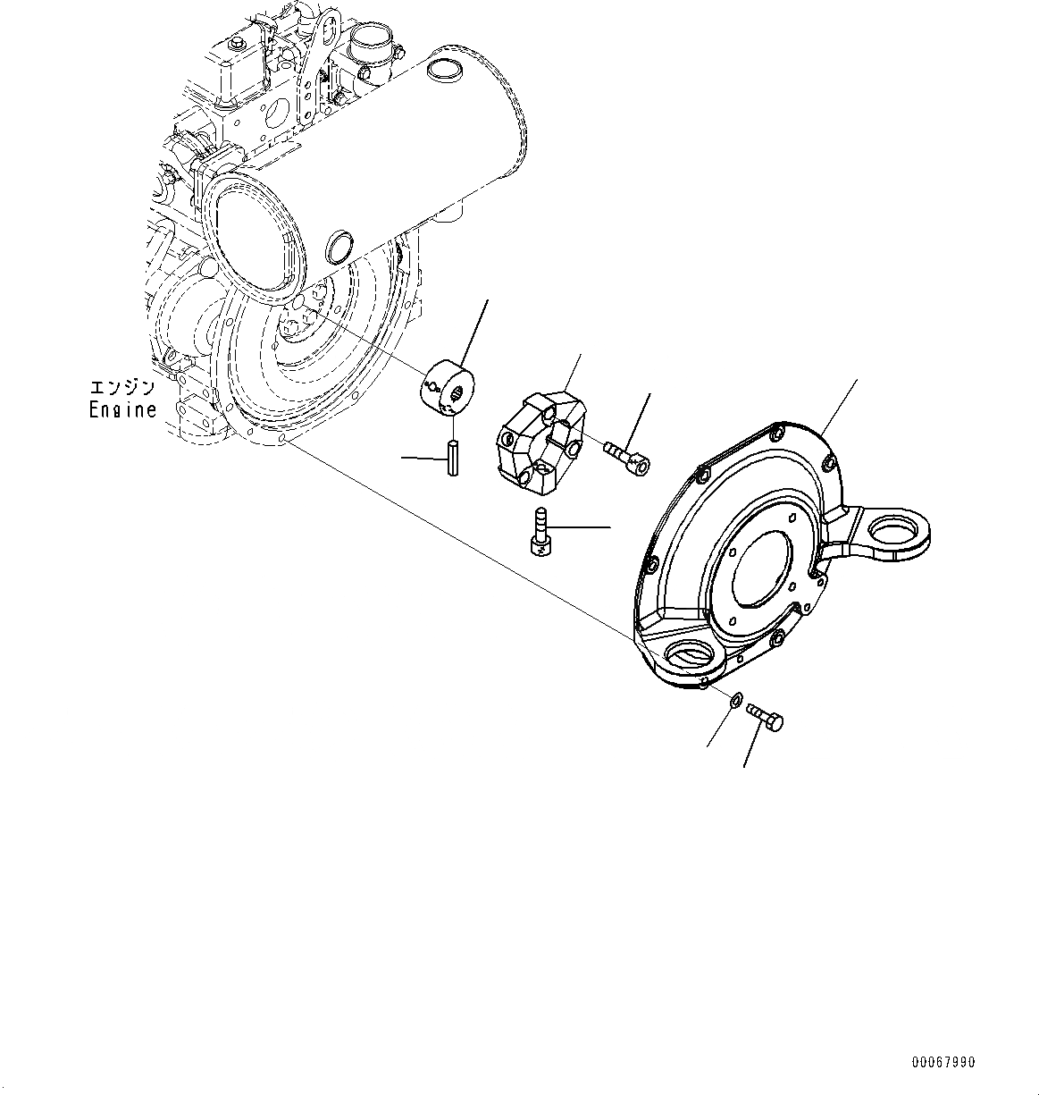 Схема запчастей Komatsu PC35MR-3 - ДВИГАТЕЛЬ БЛОК, ДЛЯ КАБИНА ROPS, ПЕЧКА, КРОМЕ ЯПОН., ДЕМПФЕР (№9-8) ДВИГАТЕЛЬ БЛОК, ДЛЯ КАБИНА ROPS, ПЕЧКА, КРОМЕ ЯПОН.