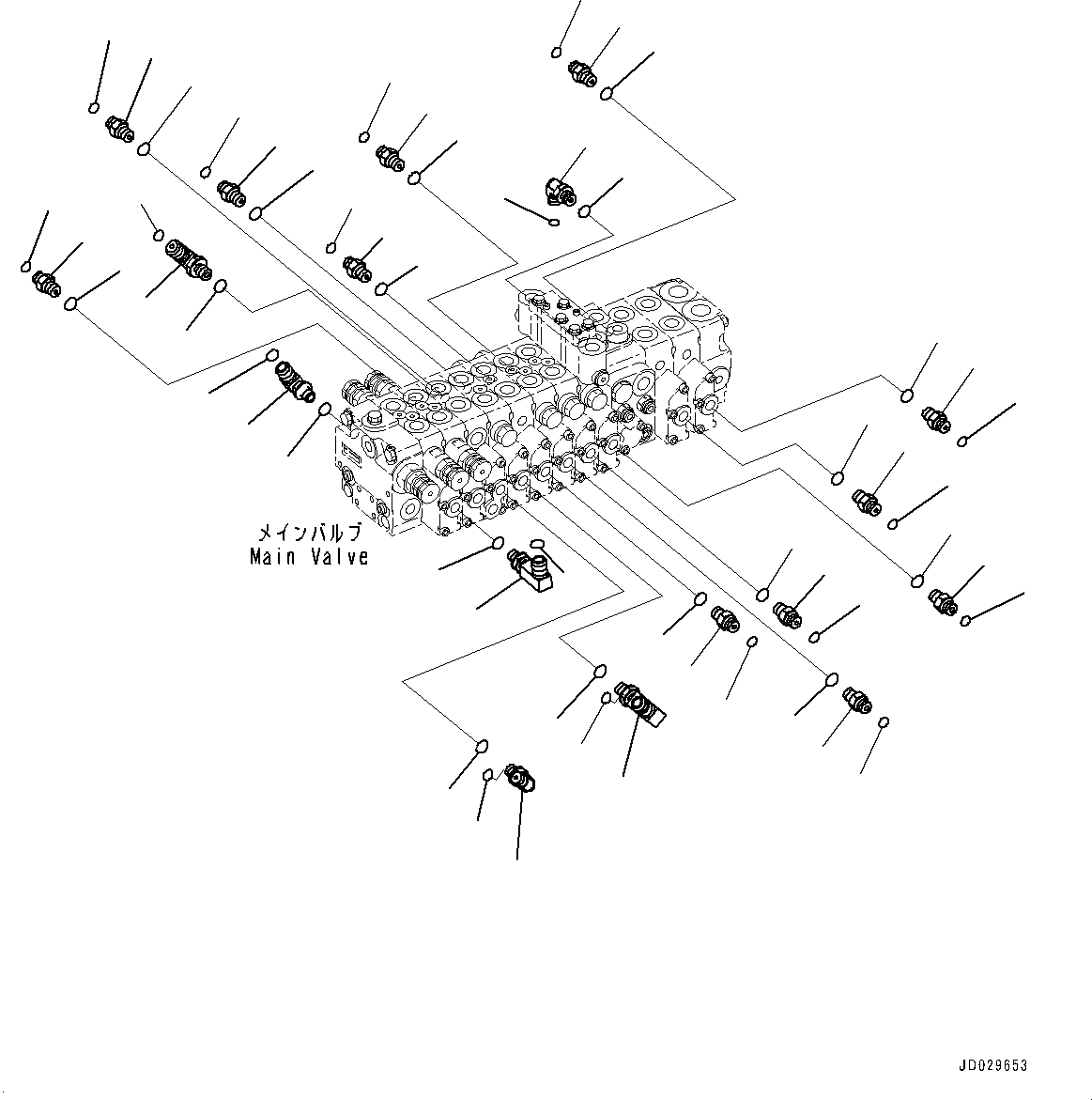Схема запчастей Komatsu PC35MR-3 - УПРАВЛЯЮЩ. КЛАПАН, С ОТВ. С ИЗМ. УГЛОМ DOZER, ДЛЯ -ДОПОЛН. АКТУАТОР ТРУБЫ, ВЫСОК. ЕМК., СЕВ. АМЕРИКА, СОЕДИНИТЕЛЬН. ЧАСТИ (/) ( УПРАВЛЯЮЩ. КЛАПАН, С ОТВ. С ИЗМ. УГЛОМ DOZER, ДЛЯ -ДОПОЛН. АКТУАТОР ТРУБЫ, ВЫСОК. ЕМК., СЕВ.
