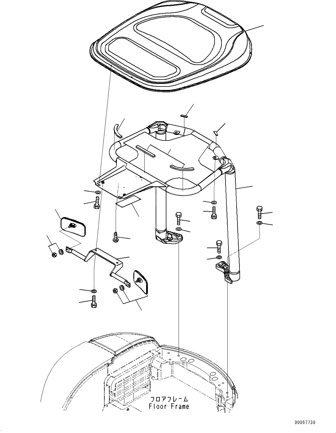 Схема запчастей Komatsu PC35MR-3 - НАВЕС, ДЛЯ СИСТЕМА ROPS, ЕС ARRANGEMENT, (№9-89) НАВЕС, ДЛЯ СИСТЕМА ROPS, ЕС ARRANGEMENT