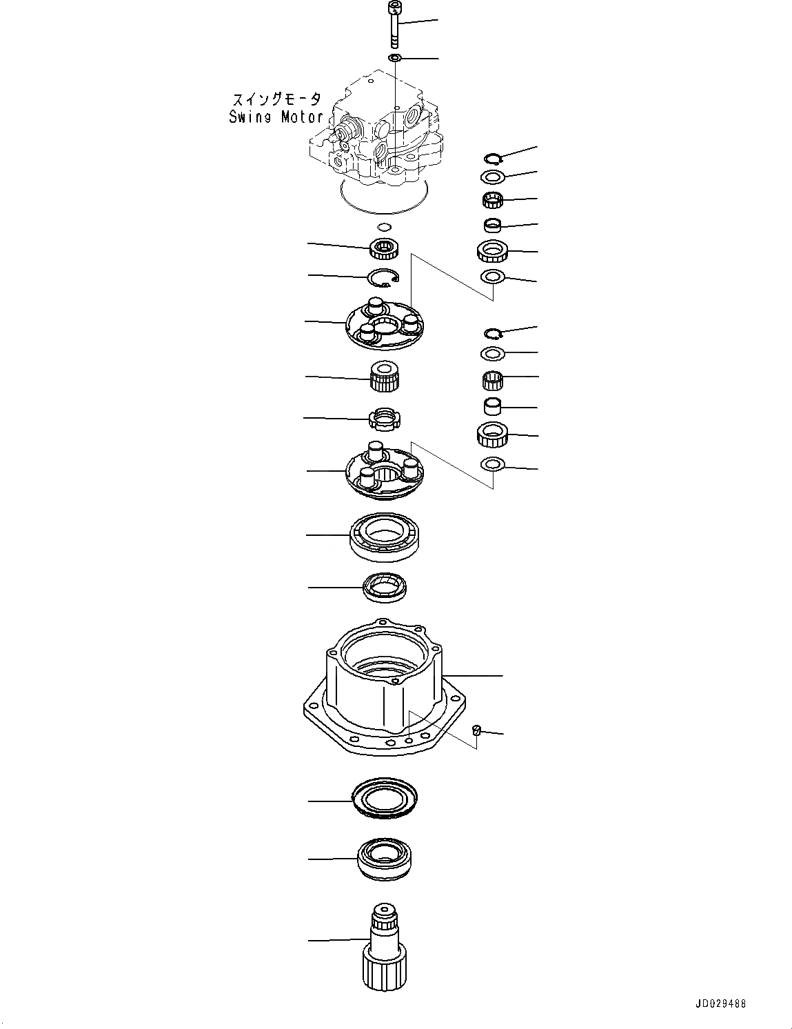 Схема запчастей Komatsu PC35MR-3 - МЕХАНИЗМ ПОВОРОТА И МОТОР, МЕХАНИЗМ ПОВОРОТА (№-) МЕХАНИЗМ ПОВОРОТА И МОТОР
