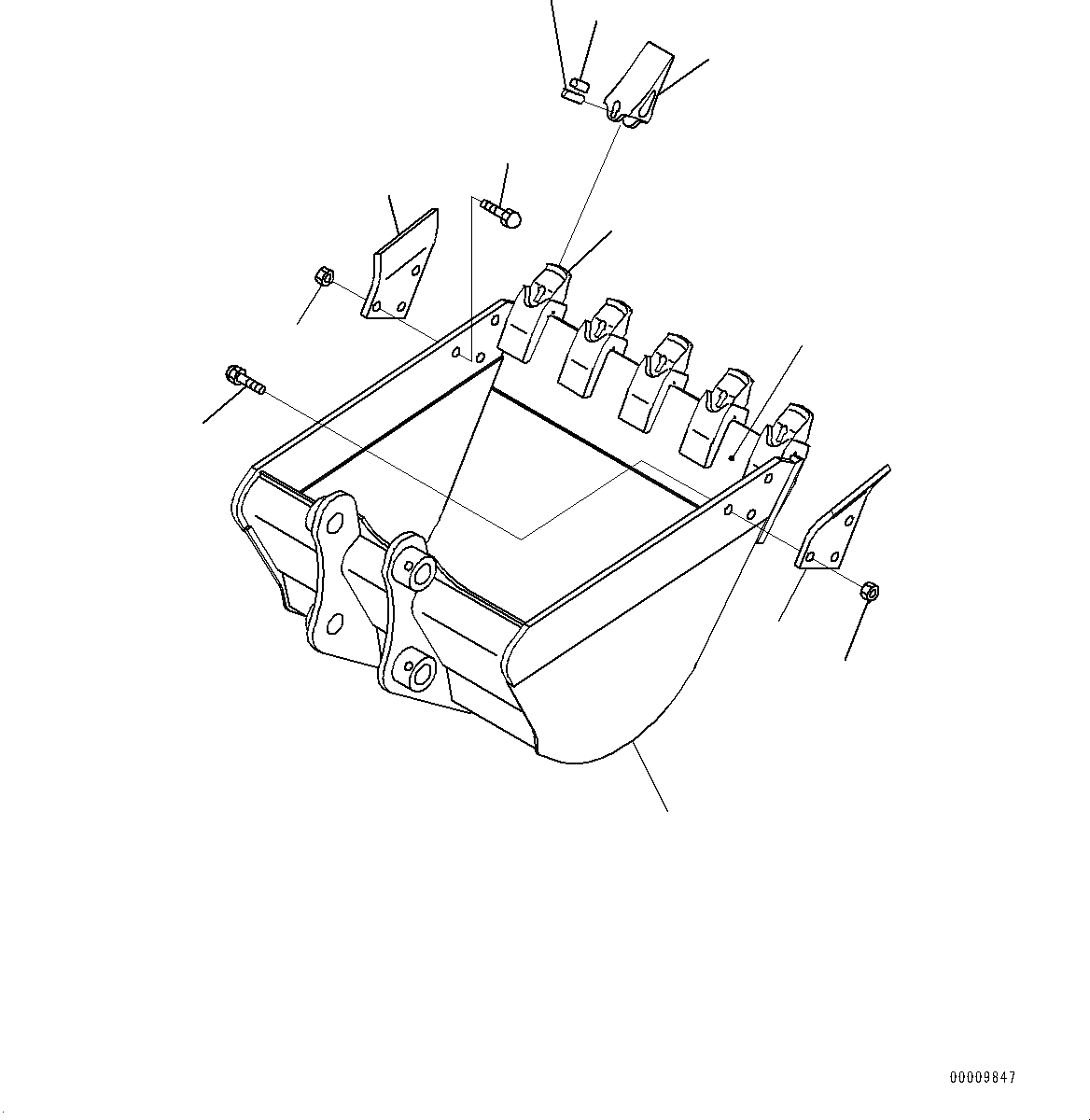 Схема запчастей Komatsu PC35MR-3 - ЭКСКАВАТ. КОВШ, .M, HEAP .M, 7MM ШИР. (№9-) ЭКСКАВАТ. КОВШ, .M, HEAP .M, 7MM ШИР.