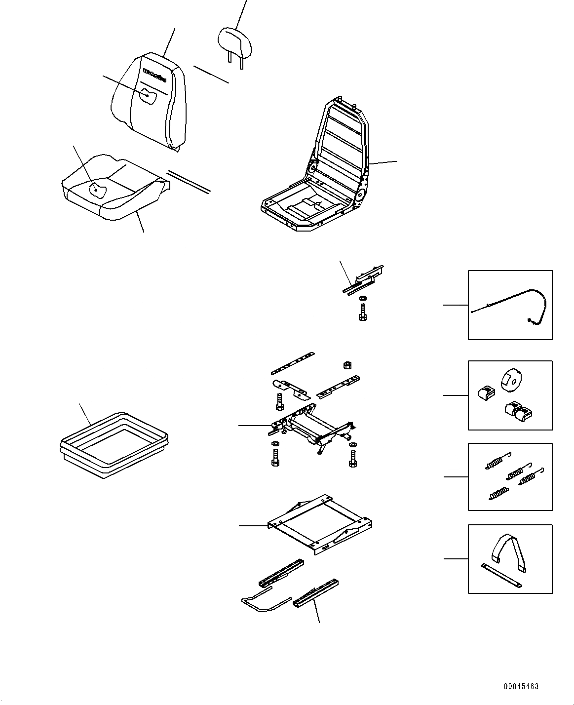 Схема запчастей Komatsu PC220-8 - СИДЕНЬЕ ОПЕРАТОРА, (/) (№8-) СИДЕНЬЕ ОПЕРАТОРА, ЖЕСТК., С ОТКИДН. СПИНКОЙ