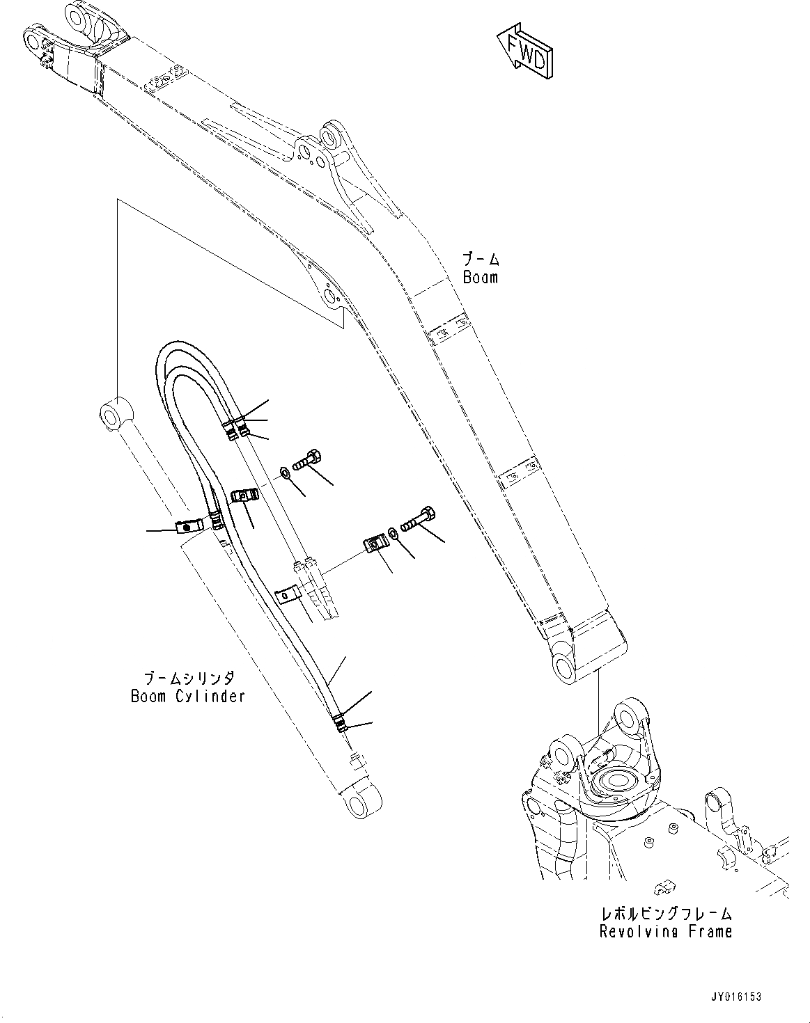 Схема запчастей Komatsu PC30MR-3 - СТРЕЛА, ЦИЛИНДР СТРЕЛЫТРУБЫ (№-) СТРЕЛА, 8MM СТРЕЛА, ГИДРОМОЛОТ, ДЛЯ KOREA