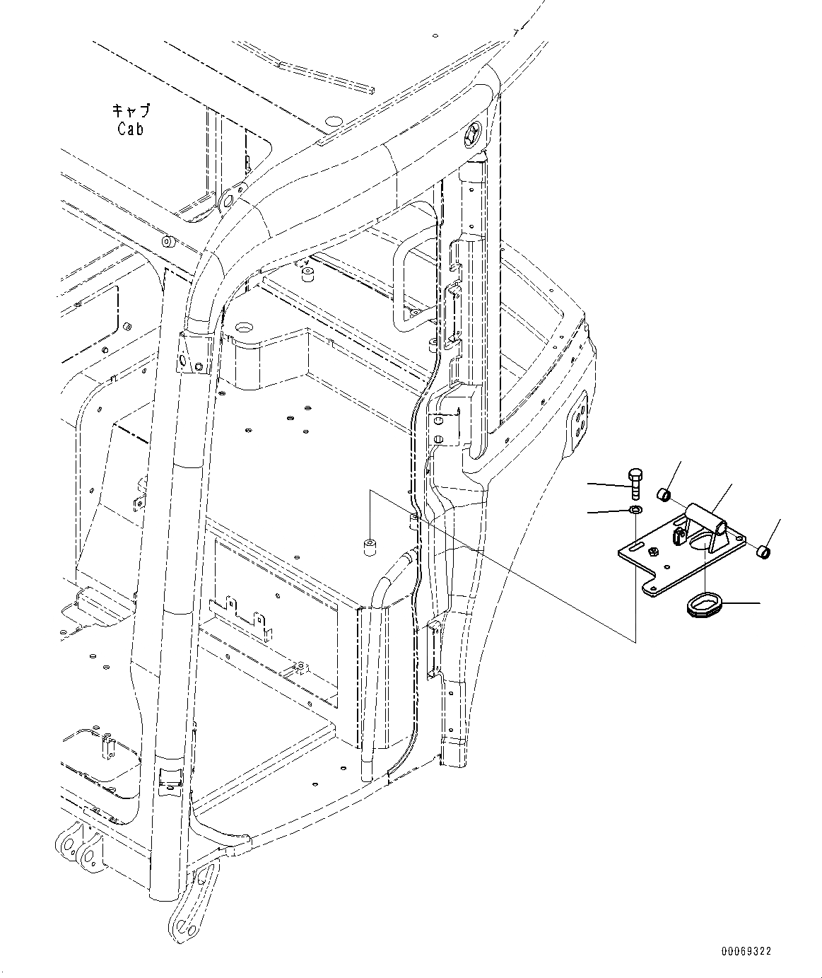 Схема запчастей Komatsu PC30MR-3 - КАБИНА, ПОЛ, ОСНОВ. (№9-) КАБИНА, КРОМЕ ЯПОН., С -ДОПОЛН. АКТУАТОР ТРУБЫ, МАСТЕР КЛЮЧ, KOMTRAX, GPRS