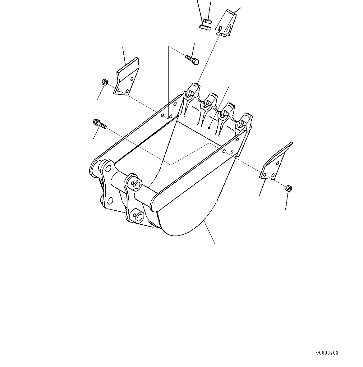 Схема запчастей Komatsu PC30MR-3 - ЭКСКАВАТ. КОВШ, (№7-7) ЭКСКАВАТ. КОВШ, .7M, HEAP .9M, MM ШИР.