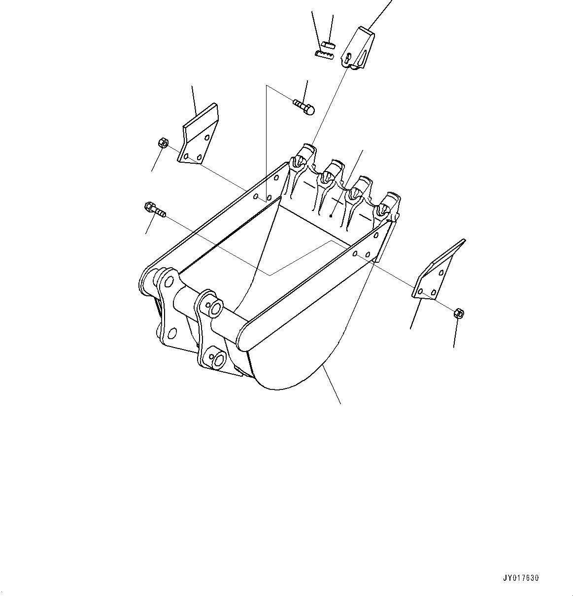 Схема запчастей Komatsu PC30MR-3 - ЭКСКАВАТ. КОВШ, (№7-) ЭКСКАВАТ. КОВШ, .7M, HEAP .9M, MM ШИР.