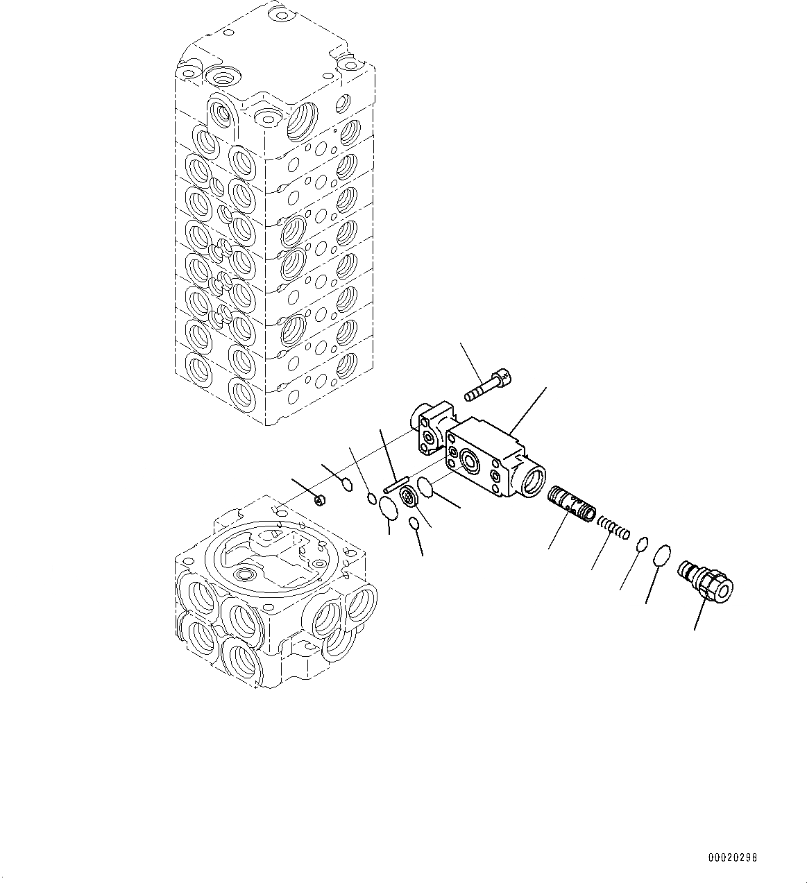 Схема запчастей Komatsu PC27MR-3 - УПРАВЛЯЮЩ. КЛАПАН, 8-КЛАПАН (8/) (№-) УПРАВЛЯЮЩ. КЛАПАН, БЕЗ -ДОПОЛН. АКТУАТОР ТРУБЫ