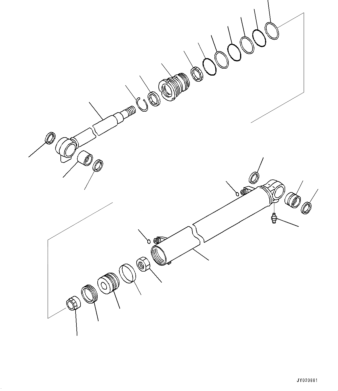 Схема запчастей Komatsu PC27MR-3 - ЦИЛИНДР СТРЕЛЫ, ВНУТР. ЧАСТИ (№-) ЦИЛИНДР СТРЕЛЫ