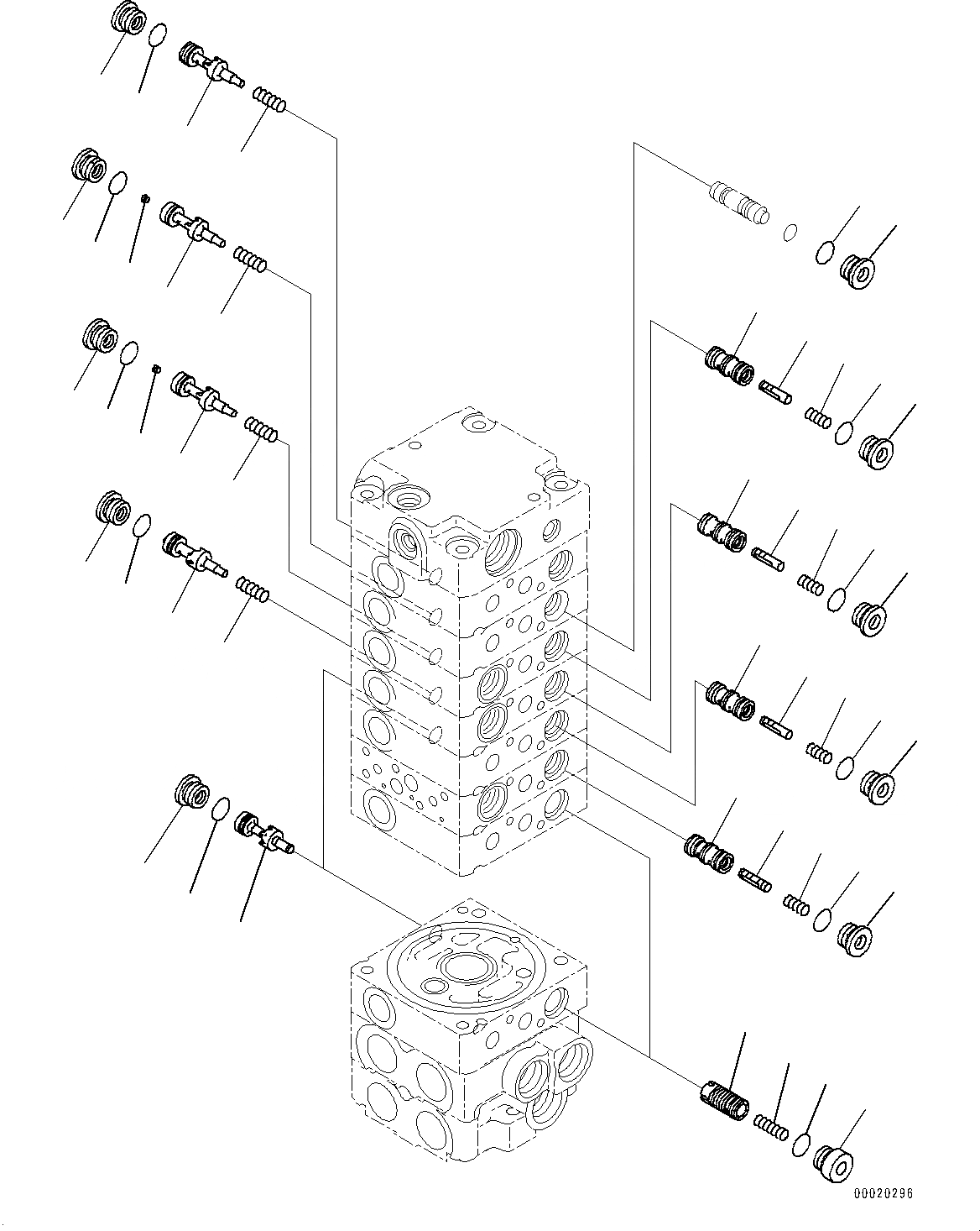 Схема запчастей Komatsu PC27MR-3 - УПРАВЛЯЮЩ. КЛАПАН, 8-КЛАПАН (/) (№-) УПРАВЛЯЮЩ. КЛАПАН, БЕЗ -ДОПОЛН. АКТУАТОР ТРУБЫ