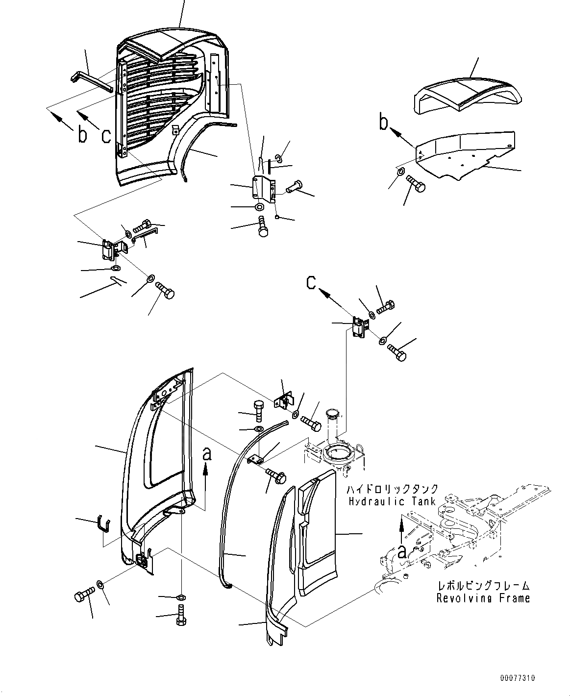 Схема запчастей Komatsu PC27MR-3 - ПРАВ. COVER, КРЫШКА(/) (№9-) ПРАВ. COVER, КРОМЕ ЯПОН., ДЛЯ КАБИНА ROPS