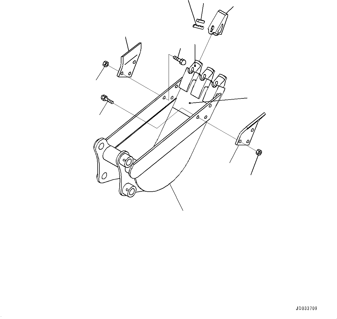 Схема запчастей Komatsu PC27MR-3 - ЭКСКАВАТ. КОВШ (№9-) ЭКСКАВАТ. КОВШ, .M, HEAP .M, MM ШИР.