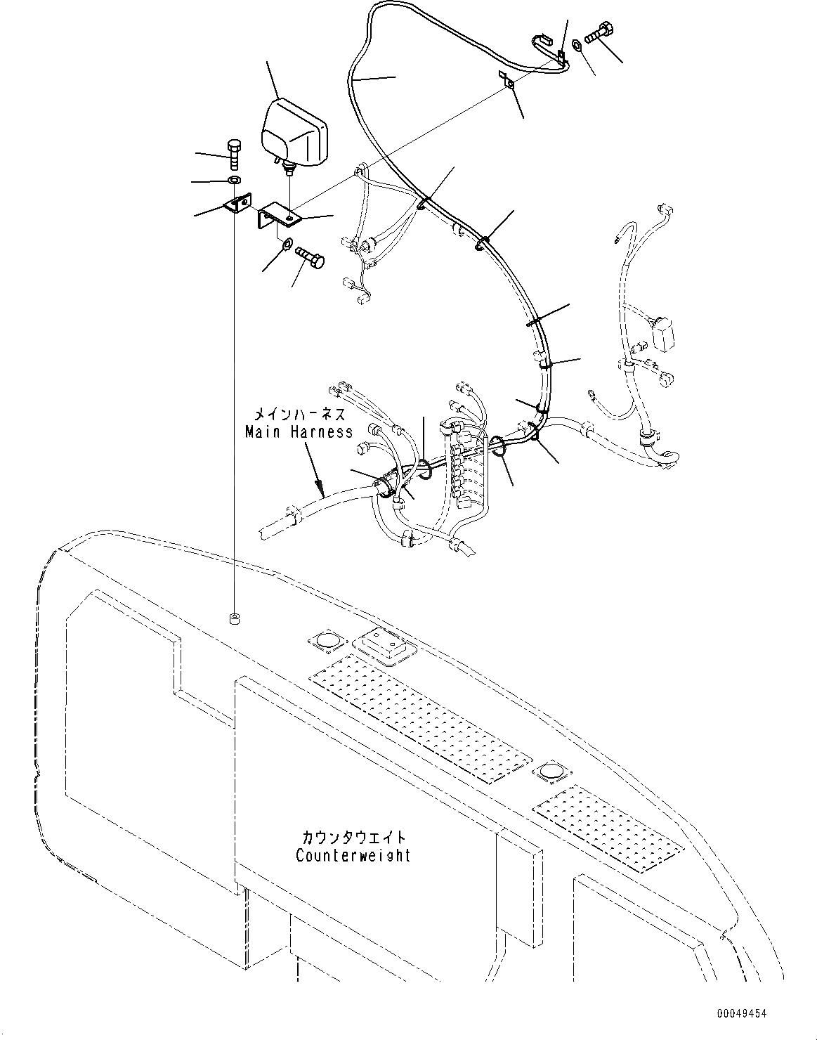 Схема запчастей Komatsu PC200-8 - ДОПОЛН. ЗАДН. ЛАМПА РАБОЧ. ОСВЕЩЕНИЯ (№-) ДОПОЛН. ЗАДН. ЛАМПА РАБОЧ. ОСВЕЩЕНИЯ