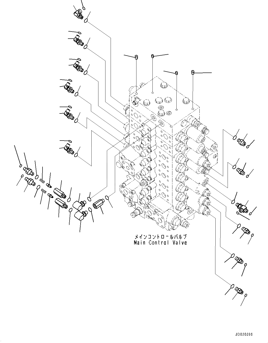 Схема запчастей Komatsu PC200-8 - УПРАВЛЯЮЩ. КЛАПАН, СОЕДИНИТЕЛЬН. ЧАСТИ (/) (№-) УПРАВЛЯЮЩ. КЛАПАН, -АКТУАТОР
