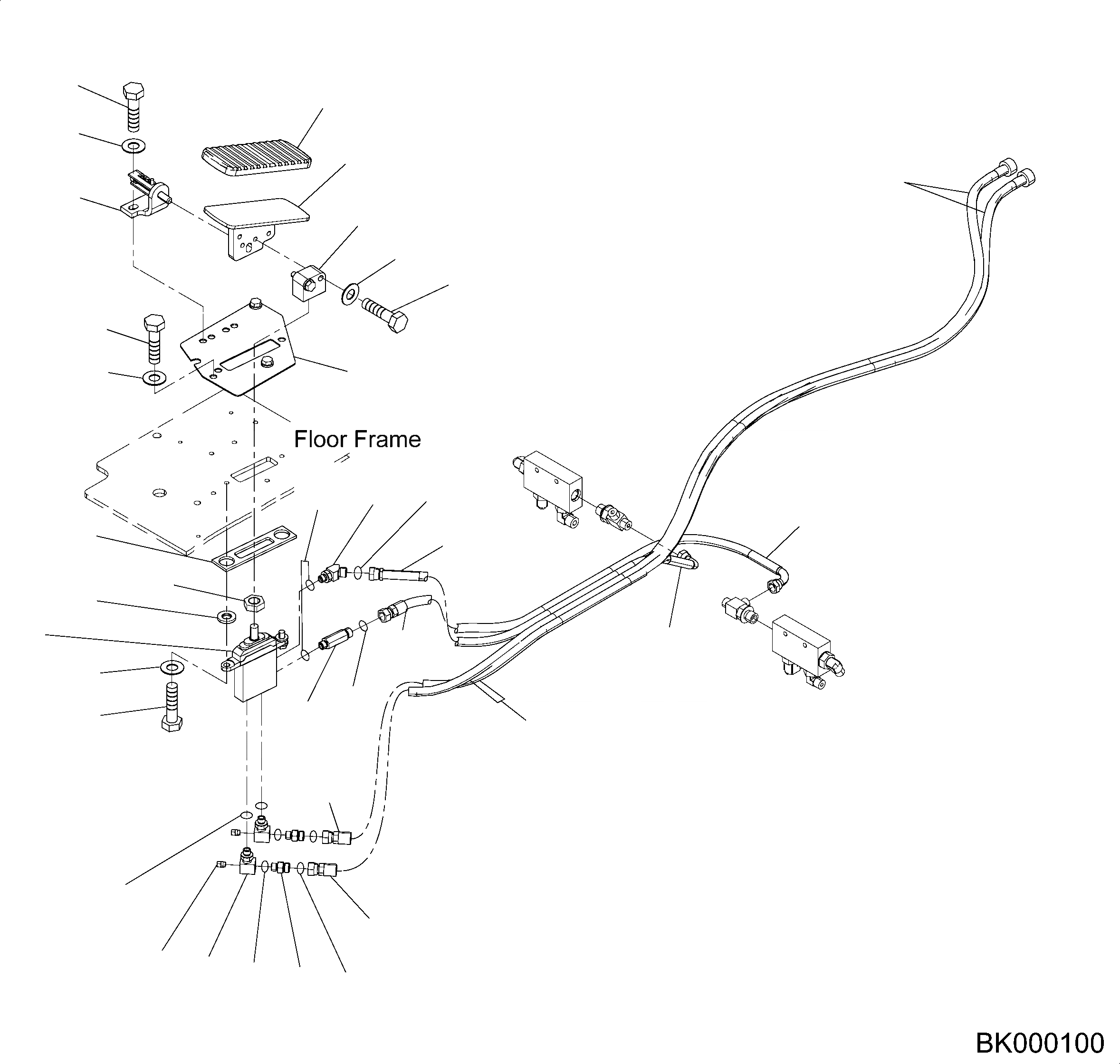 Схема запчастей Komatsu PC700LC-8E0 - КАБИНА, НАВЕСН. ОБОРУД, ОСНОВН. КОНСТРУКЦИЯ, УПРАВЛЯЮЩ. КЛАПАН КАБИНА, НАВЕСН. ОБОРУД