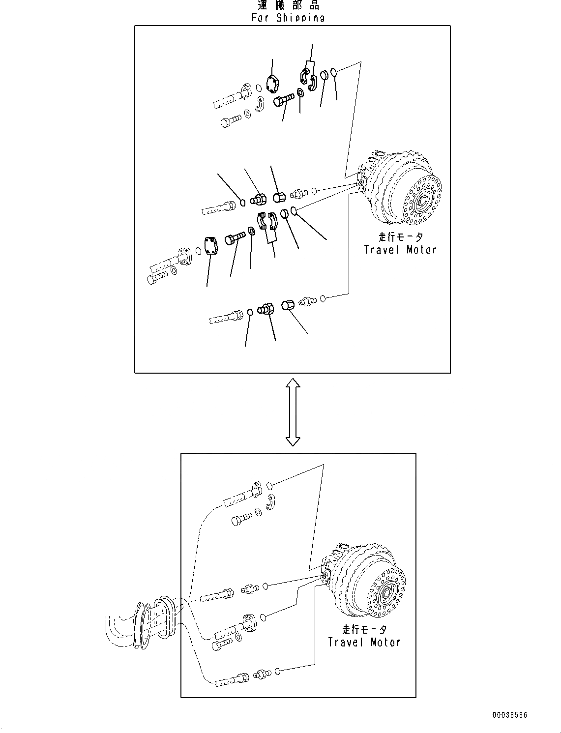Схема запчастей Komatsu PC700LC-8E0 - ХОД ТРУБЫ, ЭЛЕМЕНТЫ ХОД ТРУБЫ