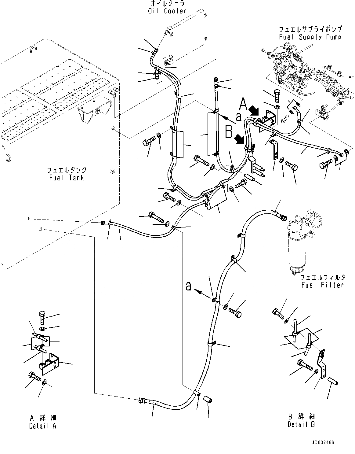 Схема запчастей Komatsu PC700LC-8E0 - ТОПЛИВН. ПОДАЮЩ. ТРУБЫ, ТОПЛИВОПРОВОД. (№-) ТОПЛИВН. ПОДАЮЩ. ТРУБЫ, BAD ТОПЛИВН. И ПЛОХ. ТОПЛИВО СПЕЦ-ЯIFICATION, ВОДН.+DUST