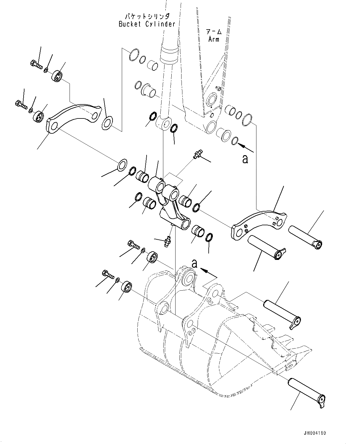 Схема запчастей Komatsu PC700LC-8E0 - РУКОЯТЬ, СОЕДИНЕНИЕ КОВША (№-) РУКОЯТЬ, 9MM, БЕЗ ADJUSTMENT