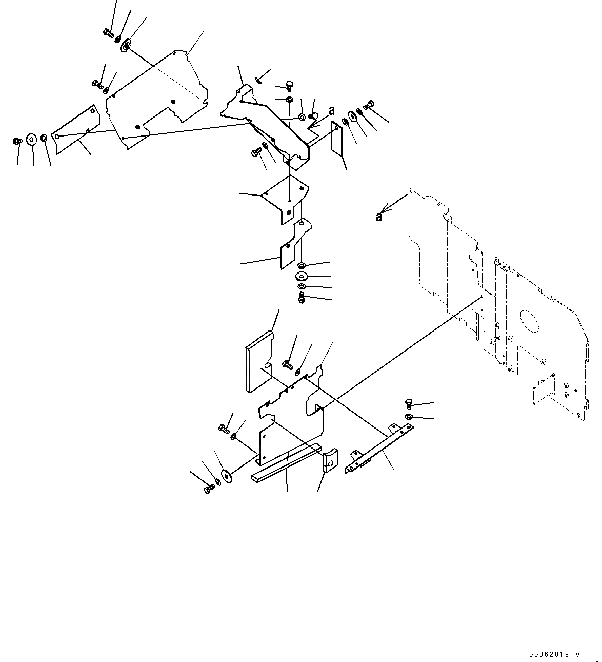 Схема запчастей Komatsu PC200LC-8 - КАБИНА ПЕРЕГОРОДКА., КЛАПАН И ГЛУШИТЕЛЬ  (№-) КАБИНА ПЕРЕГОРОДКА.