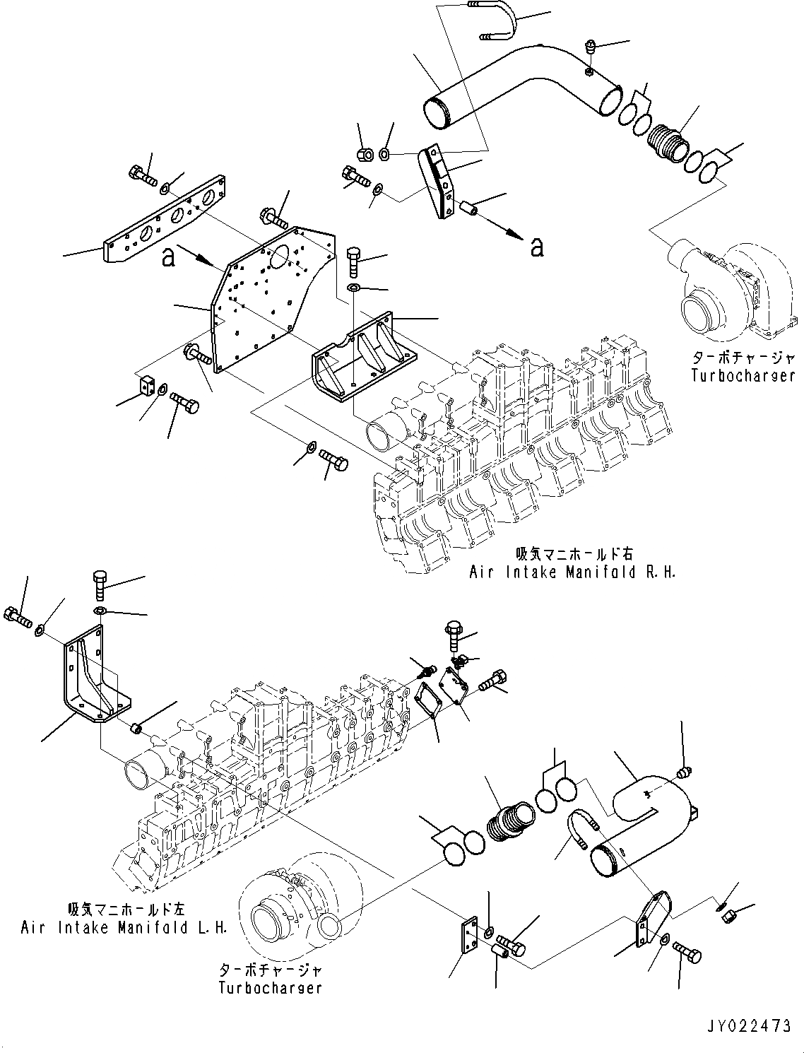 Схема запчастей Komatsu SAA12V140E-3B - ТРУБОПРОВОД ВПУСКА ВОЗДУХА, ВПУСК ВОЗДУХА СОЕДИН-Е И ДАТЧИК (№-) ТРУБОПРОВОД ВПУСКА ВОЗДУХА, ДЛЯ СЕВ. АМЕРИКИ EPA 2 REGULATIONS