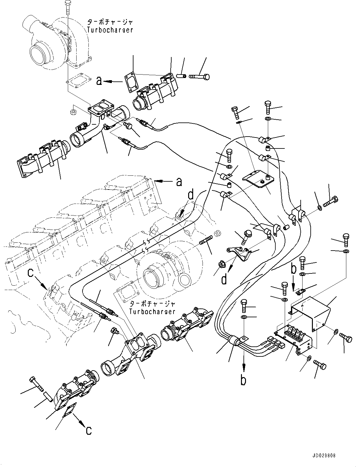 Схема запчастей Komatsu SAA12V140E-3B - ВЫПУСКНОЙ КОЛЛЕКТОР (№-) ВЫПУСКНОЙ КОЛЛЕКТОР