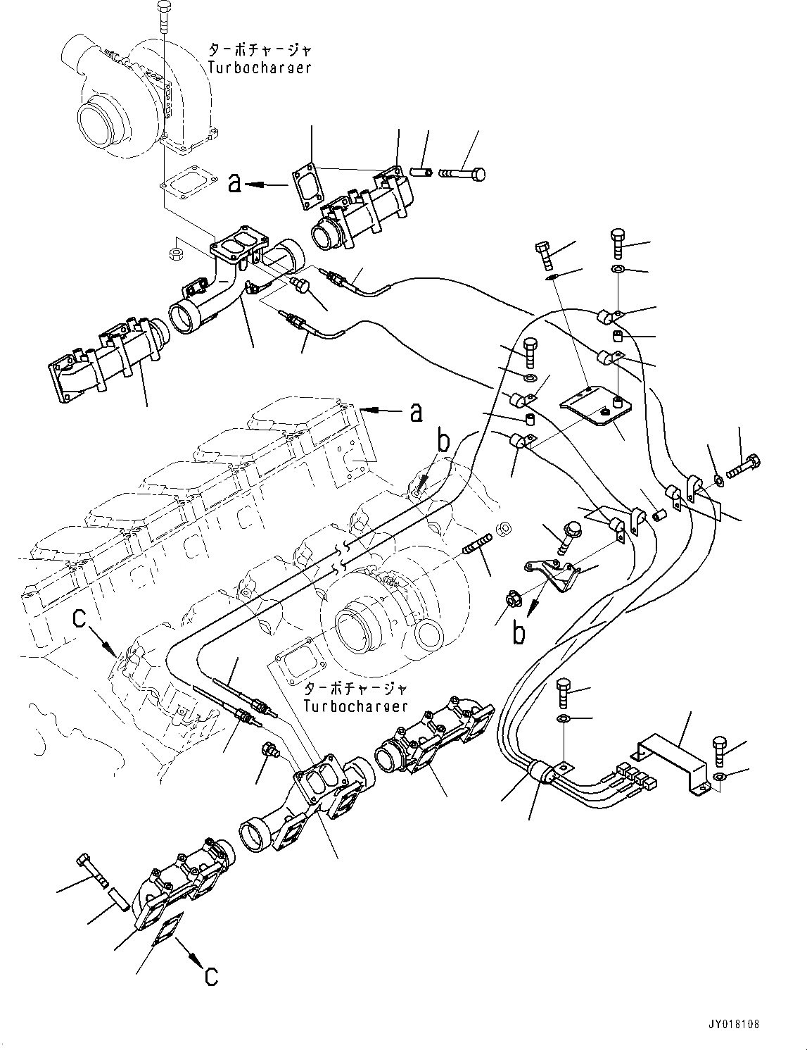 Схема запчастей Komatsu SAA12V140E-3B - ВЫПУСКНОЙ КОЛЛЕКТОР (№-) ВЫПУСКНОЙ КОЛЛЕКТОР, ДЛЯ ДВИГАТЕЛЬ PRE-СМАЗКА СИСТЕМА