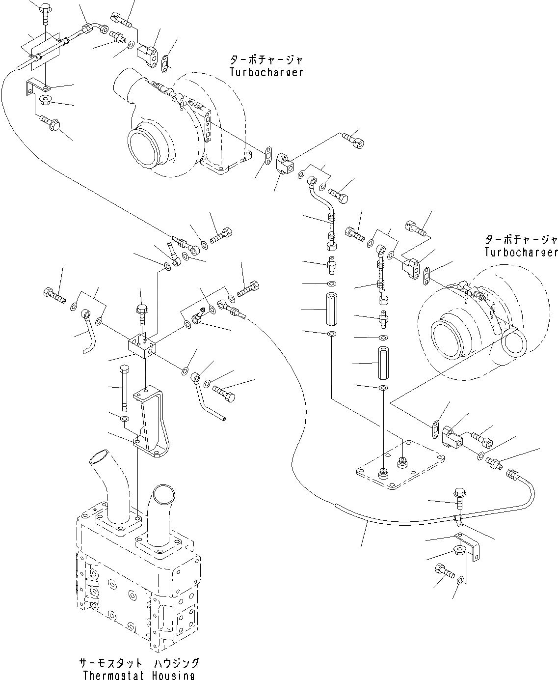 Схема запчастей Komatsu SAA12V140E-3B - ТУРБОНАГНЕТАТЕЛЬ, ВОДН. ГИДРОЛИНИЯ (№-) ТУРБОНАГНЕТАТЕЛЬ, ДЛЯ ВЫС. ALTITUDE ARIA ARRANGEMENT, PASCUA LAMA