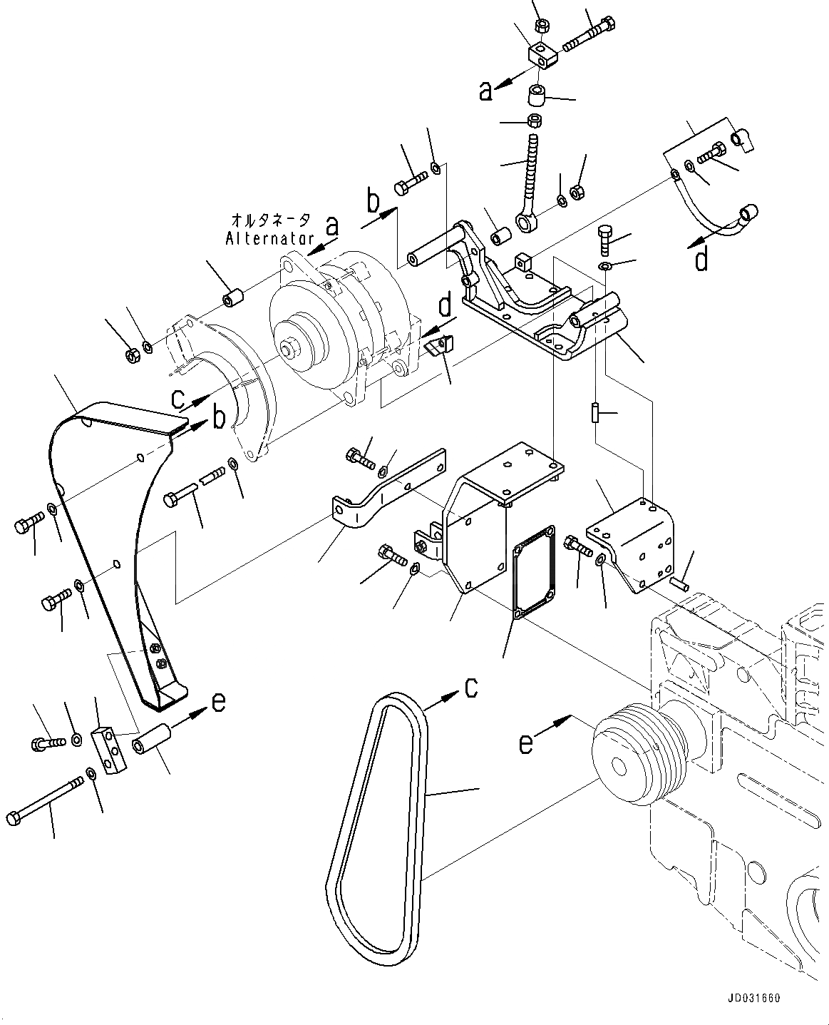 Схема запчастей Komatsu SAA12V140E-3B - ГЕНЕРАТОР, ГЕНЕРАТОР И КРЕПЛЕНИЕ (№-) ГЕНЕРАТОР, 9AMP