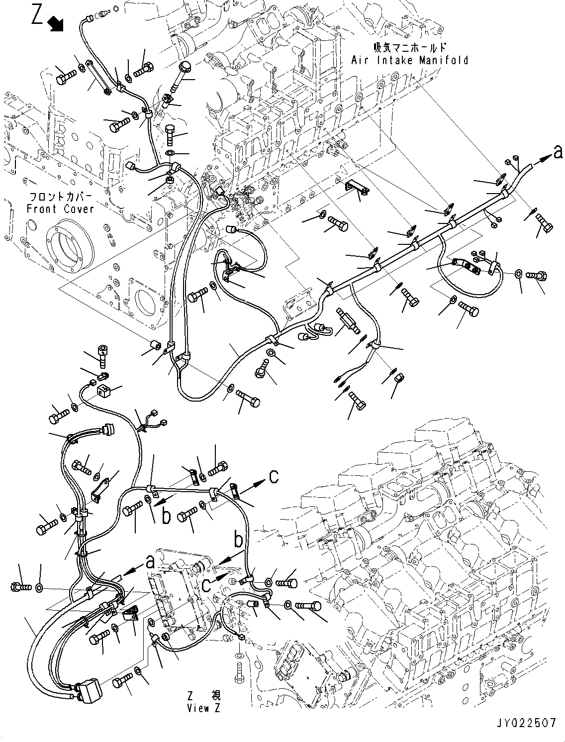 Схема запчастей Komatsu SAA12V140E-3B - ПРОВОДКА, ТЕМПЕРАТУРН. ДАТЧИК И ДАТЧИК ДАВЛЕНИЯ (№-778) ПРОВОДКА, ДЛЯ ХОЛОДН. AREA СПЕЦ-ЯIFICATION A (- DEG C)