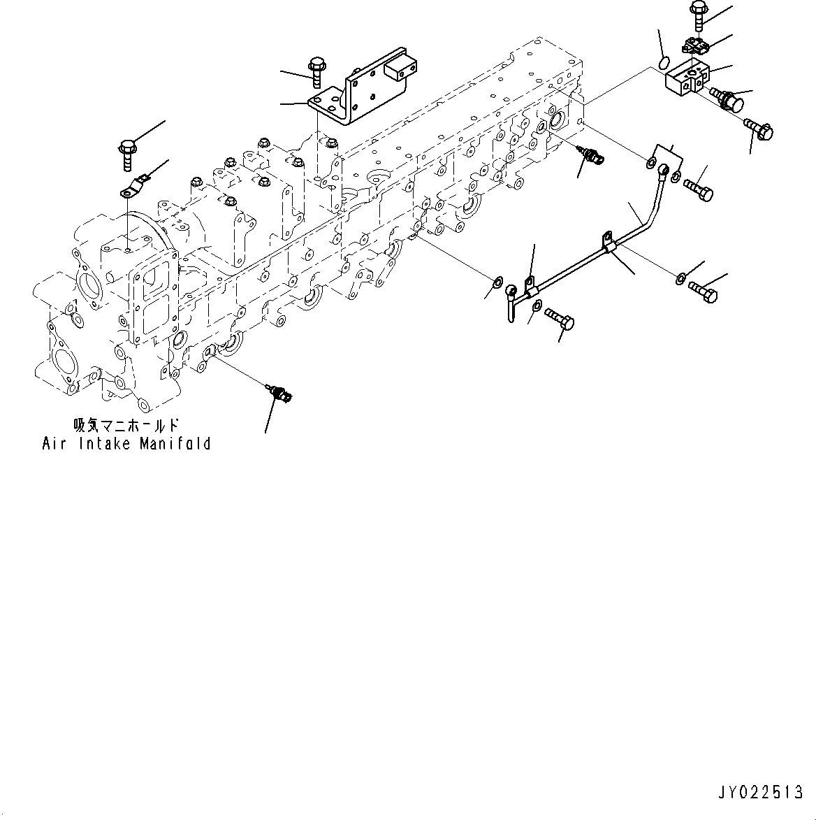 Схема запчастей Komatsu SAA6D170E-5B - ВПУСК ВОЗДУХА БЛОК, ДАТЧИК И СЛИВН. ТРУБКА (№8-) ВПУСК ВОЗДУХА БЛОК, PM-CLINIC СПЕЦ-Я.