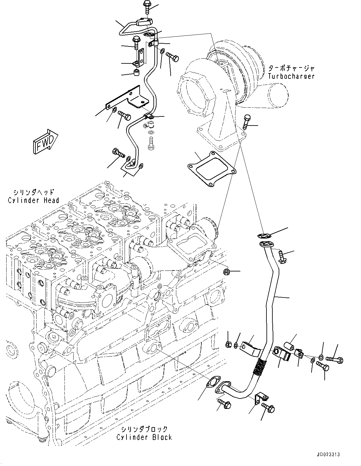 Схема запчастей Komatsu SAA6D170E-5B - ТУРБОНАГНЕТАТЕЛЬ, СИСТЕМА СМАЗКИ МАСЛОПРОВОДЯЩАЯ ЛИНИЯ (№8-) ТУРБОНАГНЕТАТЕЛЬ, МОРОЗОУСТОЙЧИВ. СПЕЦИФ-Я A (- THRU DEG C)