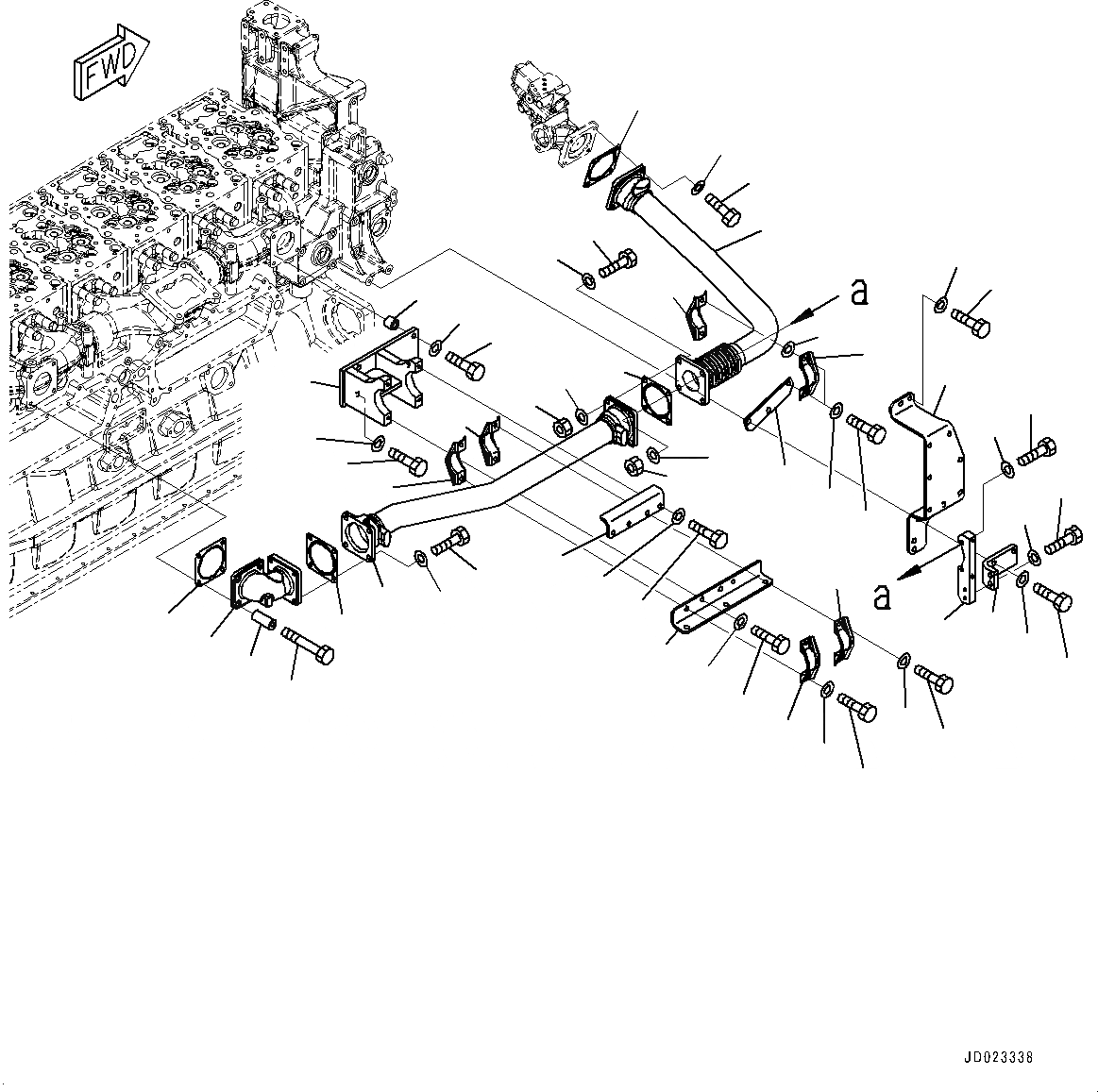 Схема запчастей Komatsu SAA6D170E-5B - ВЫПУСКН. GAS RE-CIRCULATION (EGR) КЛАПАН, EGR BY-PASS КЛАПАН ТРУБЫ (№8-) ВЫПУСКН. GAS RE-CIRCULATION (EGR) КЛАПАН