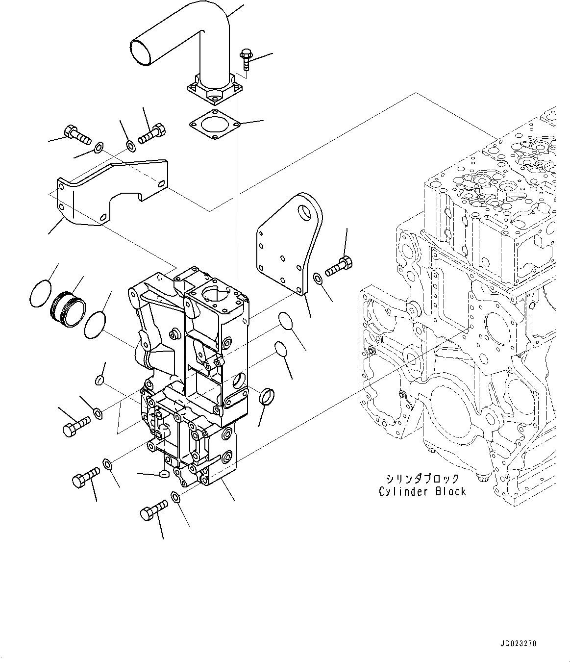 Схема запчастей Komatsu SAA6D170E-5B - ВОДН. КОЖУХ И ПЕРЕДН. ПОДВЕСН. КРОНШТЕЙН (№8-) ВОДН. КОЖУХ И ПЕРЕДН. ПОДВЕСН. КРОНШТЕЙН