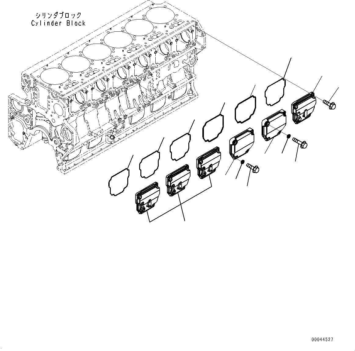 Схема запчастей Komatsu SAA6D170E-5B - КРЫШКА ТОЛКАТЕЛЕЙ КЛАПАНА (№8-) КРЫШКА ТОЛКАТЕЛЕЙ КЛАПАНА