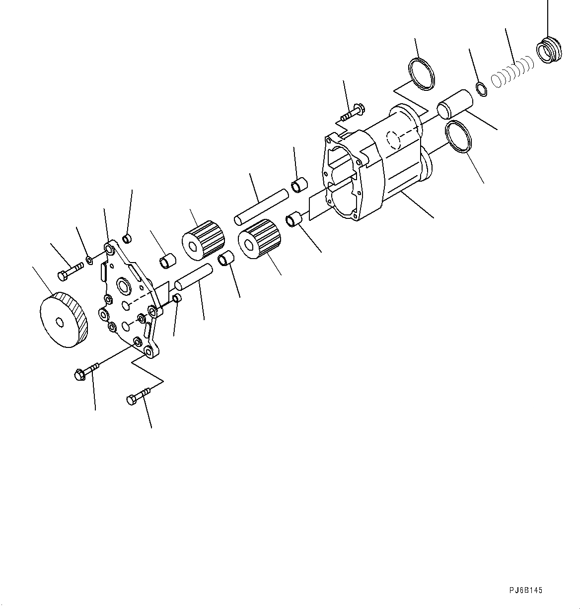 Схема запчастей Komatsu SAA6D170E-5B - ДВИГАТЕЛЬ МАСЛ. НАСОС (№8-) ДВИГАТЕЛЬ МАСЛ. НАСОС