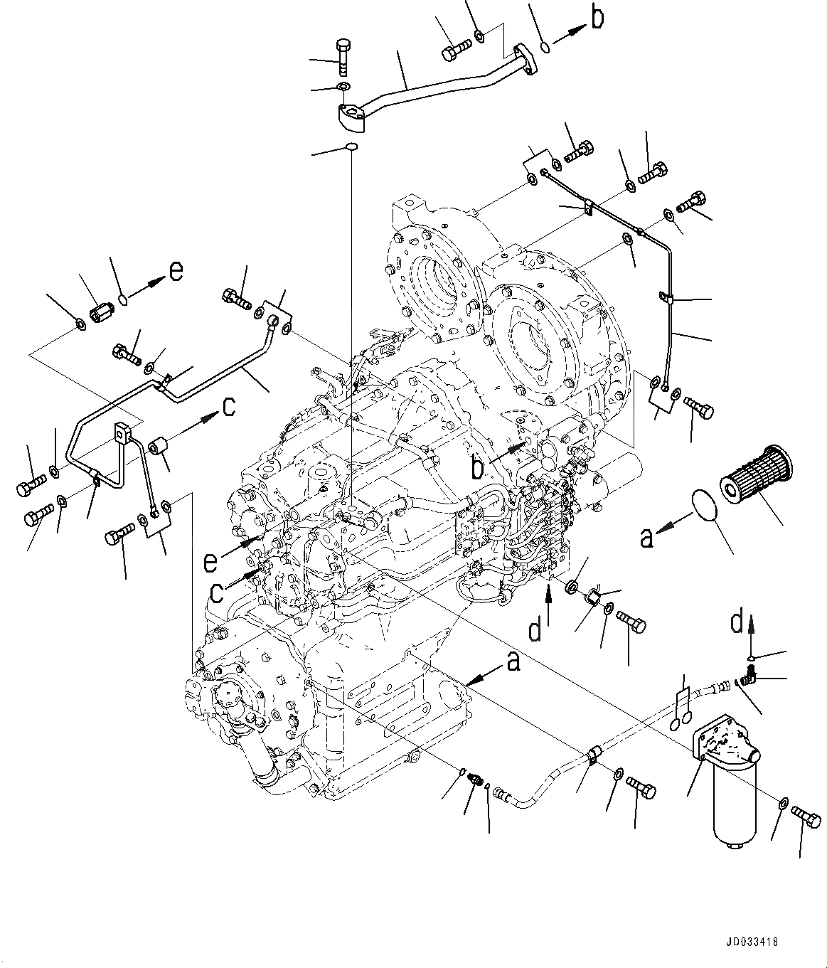 Схема запчастей Komatsu WA470-6A - ГИДРОТРАНСФОРМАТОР И ТРАНСМИССИЯ, ТРУБЫ (№9-) ГИДРОТРАНСФОРМАТОР И ТРАНСМИССИЯ, С БЛОКИР.UP ТИП