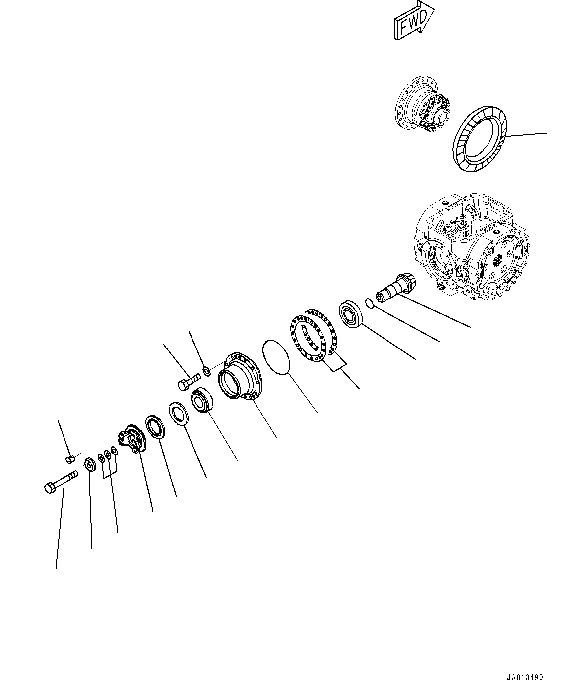 Схема запчастей Komatsu WA470-6A - ПЕРЕДНИЙ МОСТ, ДИФФЕРЕНЦ. (/) (№98-) ПЕРЕДНИЙ МОСТ, БЕЗ САМОБЛОКИР. ДИФФЕРЕНЦ.