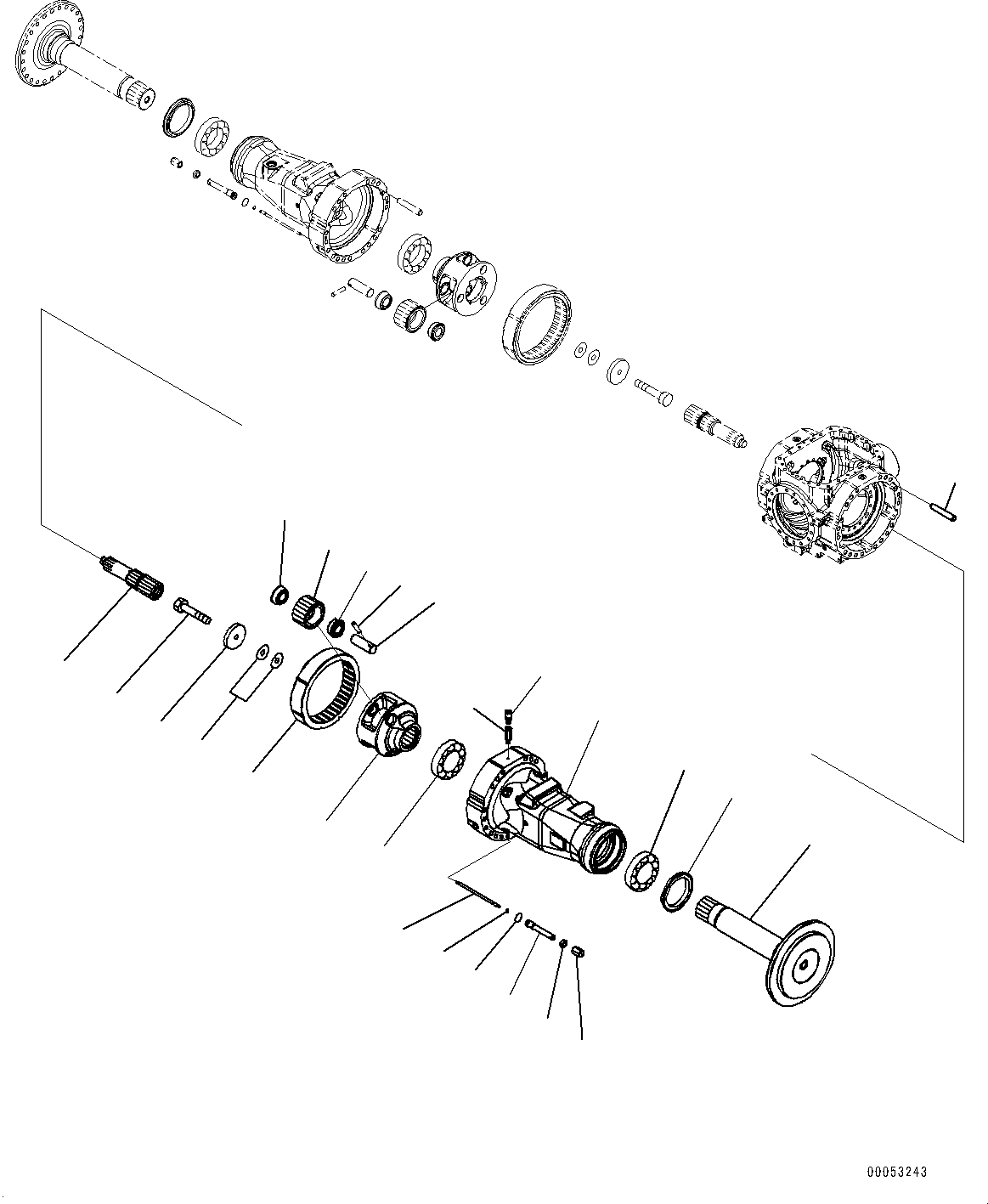 Схема запчастей Komatsu WA470-6A - ЗАДН. МОСТ, КОНЕЧНАЯ ПЕРЕДАЧА ЛЕВ. (№9-) ЗАДН. МОСТ, С ТОРМОЗ. МАСЛ. СИСТЕМА ОХЛАЖДЕНИЯ, САМОБЛОКИР. ДИФФЕРЕНЦ.