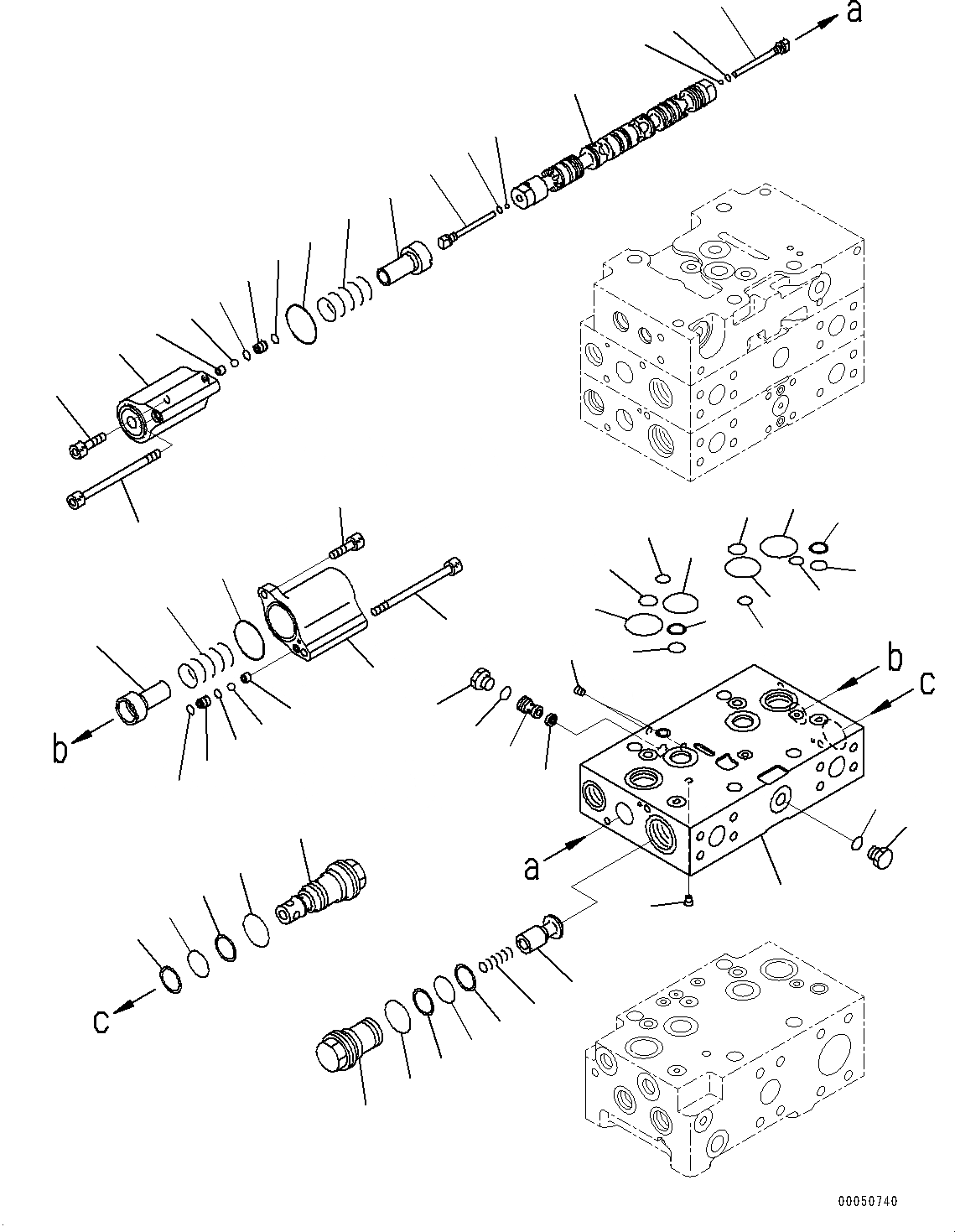 Схема запчастей Komatsu WA470-6A - ГИДРАВЛ МАСЛ. УПРАВЛЯЮЩ. КЛАПАН, -КЛАПАН (/8) (№9-) ГИДРАВЛ МАСЛ. УПРАВЛЯЮЩ. КЛАПАН, С 2-Х СЕКЦИОНН. УПРАВЛЯЮЩ. КЛАПАН, ECSS