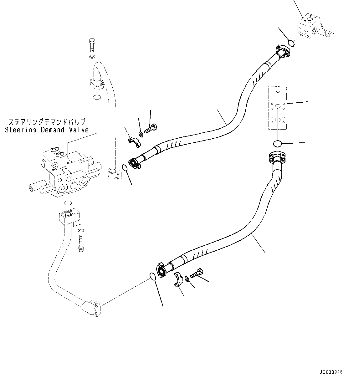 Схема запчастей Komatsu WA470-6A - ГИДРОЛИНИЯ, ГИДРАВЛИКА РУЛ. УПРАВЛЕНИЯ (№9-) ГИДРОЛИНИЯ, С 2-Х СЕКЦИОНН. УПРАВЛЯЮЩ. КЛАПАН