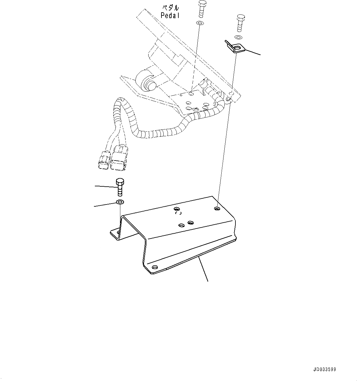 Схема запчастей Komatsu WA470-6A - КАБИНА ROPS, ПЕДАЛЬ АКСЕЛЕРАТОРАКРЕПЛЕНИЕ (/) (№9-) КАБИНА ROPS, MONOCOQUE ТИП, BOTH РАМА ОКНА, С АВТОМАТИЧ. КОНДИЦ. ВОЗДУХА
