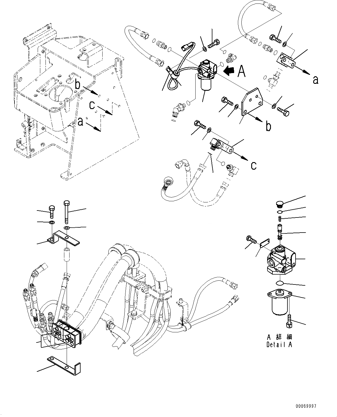 Схема запчастей Komatsu WA470-6A - УПРАВЛЕНИЕ ПОГРУЗКОЙ БЛОК, PPC ТРУБЫ (/) (№9-) УПРАВЛЕНИЕ ПОГРУЗКОЙ БЛОК, С MULTI-FUNCTION MONO РЫЧАГ И -РЫЧАГ УПРАВЛ. НАВЕСН. ОБОРУД.