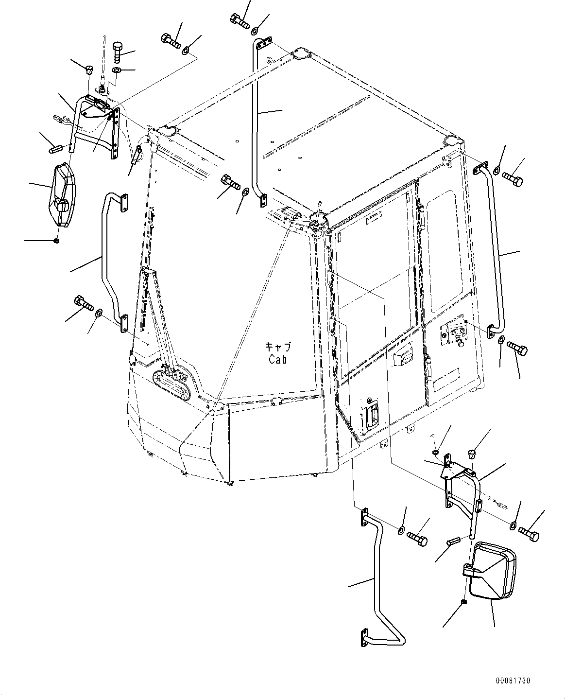 Схема запчастей Komatsu WA470-6A - MIRROR,  ЗЕРКАЛА(№9-) MIRROR, БЕЗ NUMBER ПЛАСТИНА