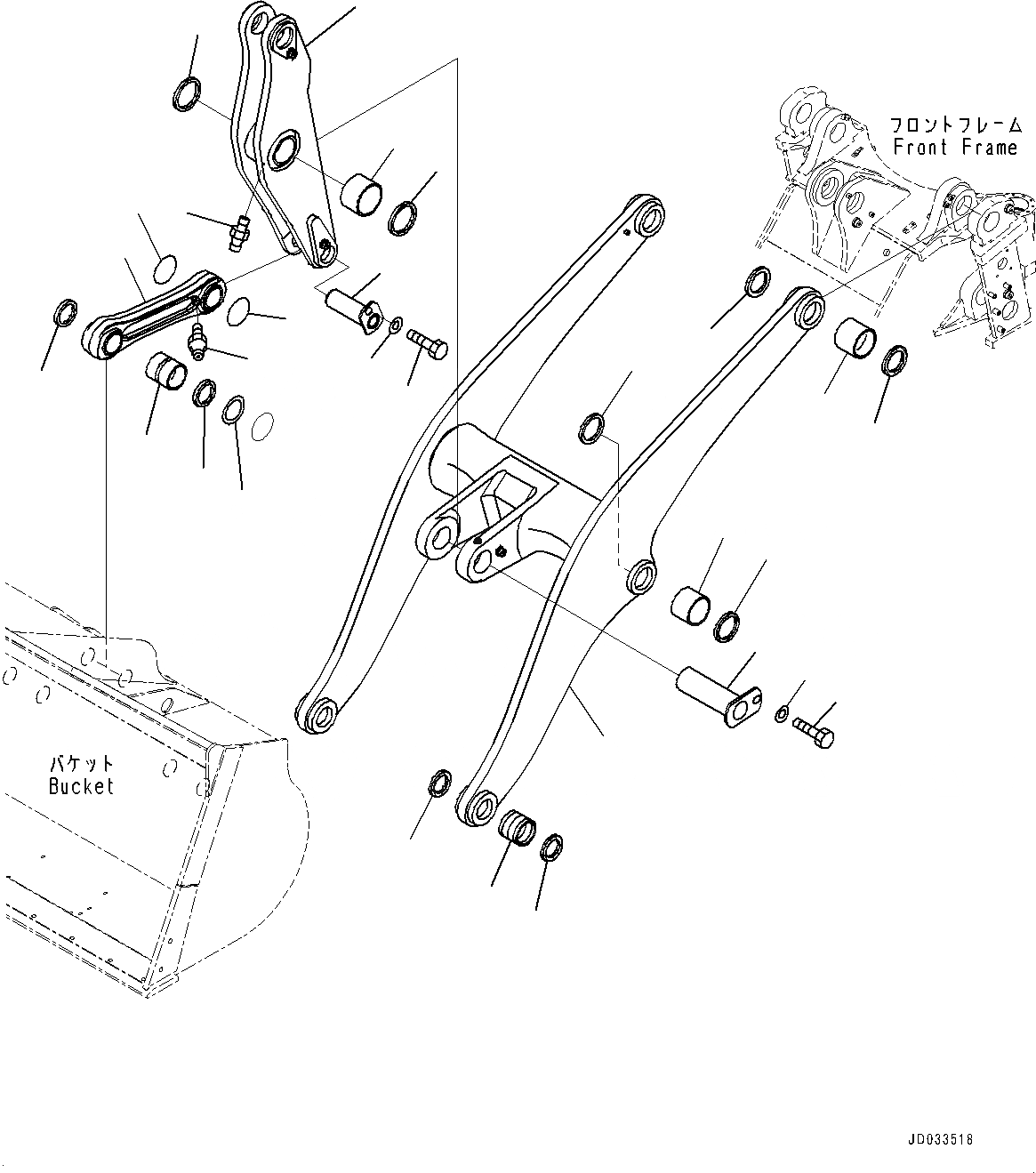 Схема запчастей Komatsu WA470-6A - РУКОЯТЬ И BELL CRANK, СТРЕЛА, BELL CRANK И СОЕДИНИТЕЛЬН. ЗВЕНО (№9-) РУКОЯТЬ И BELL CRANK, С 3-Х СЕКЦ. КОНТР. КЛАПАНОМ