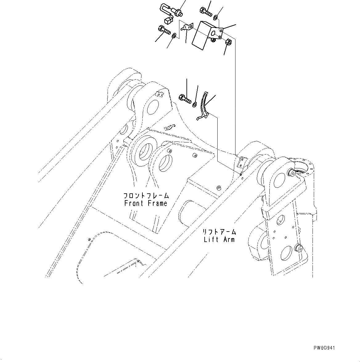 Схема запчастей Komatsu WA470-6A - РУКОЯТЬ И BELL CRANK, КОНЦЕВ. ВЫКЛЮЧ-ЛЬ ПОДЪЕМА СТРЕЛЫ (№9-) РУКОЯТЬ И BELL CRANK, С 3-Х СЕКЦ. КОНТР. КЛАПАНОМ