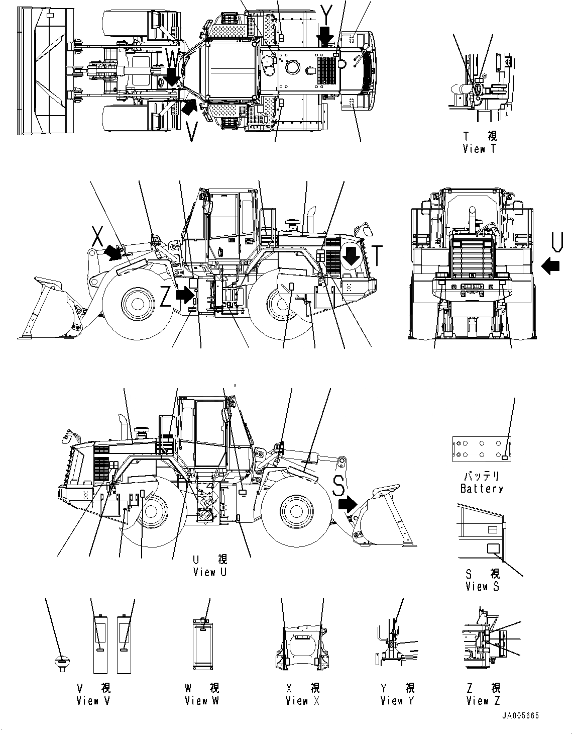 Схема запчастей Komatsu WA470-6A - МАРКИРОВКА, EXTERIOR (№9-) МАРКИРОВКА, АНГЛ., США И PUERTO RICO