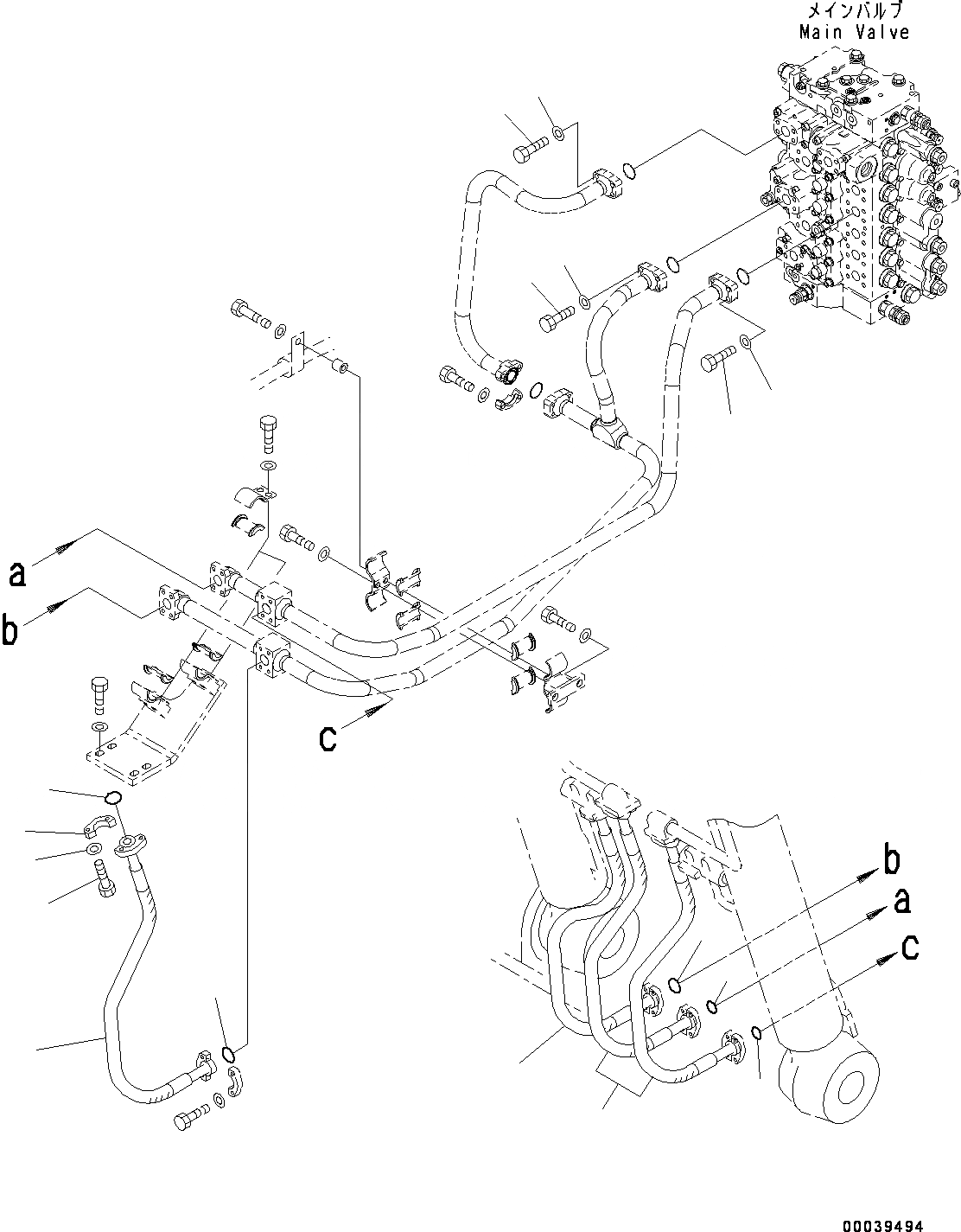 Схема запчастей Komatsu PC550LC-8 - ТРУБЫ СТРЕЛЫ, (/) (№78-) ТРУБЫ СТРЕЛЫ